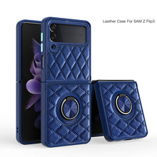 Load image into Gallery viewer, 2022 Luxury Argyle Leather Cover With Ring Holder For Samsung Galaxy Z Fold 3 Flip 3 5G
