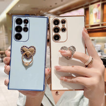 Load image into Gallery viewer, Luxury Electroplating Protective Phone Case With Love Stand Ring Holder For Samsung
