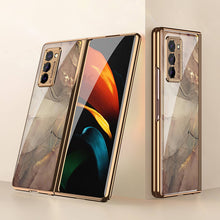 Load image into Gallery viewer, Luxury Plating Glass Case Anti-knock Protective Hard Edge Cover For Samsung Galaxy Z Fold 2 5G
