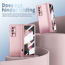 Load image into Gallery viewer, Luxury Magnetic Hinge Pen Holder Full Protection Case For Samsung Galaxy Z Fold3 Fold4 5G With Tempered Glass Film
