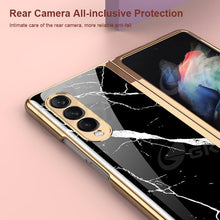 Load image into Gallery viewer, Natural Marble Glass Case For Samsung Galaxy Z Fold 3 5G
