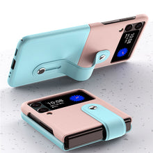 Load image into Gallery viewer, Fashion Colorblock Wristband Holder Phone Case For Samsung Galaxy Z Flip 3 5G

