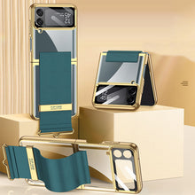 Load image into Gallery viewer, Electroplated Transparent Samsung Galaxy Z Flip4  Hard Cover with Strap
