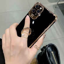 Load image into Gallery viewer, Luxury Electroplated Gold Plating Glitter Case with Ring Holder For iPhone 12Pro MAX 11 Pro XS MAX XR 7 8 Plus - VooChoice
