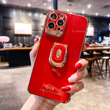 Load image into Gallery viewer, Luxury Electroplating Stand Ring Holder Phone Case With Finger Ring for iPhone 12 Pro MAX 11 Pro XS XR X SE 6 6s 7 8 Plus 12Mini - VooChoice
