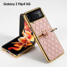 Load image into Gallery viewer, Luxury Leather Electroplating Diamond Protective Cover For Samsung Galaxy Z Flip 4 5G
