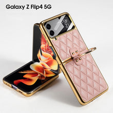 Load image into Gallery viewer, Luxury Leather Electroplating Diamond Protective Cover For Samsung Galaxy Z Flip5 Flip4 Flip3 - mycasety2023 Mycasety
