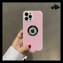 Load image into Gallery viewer, 2021 INS LOGO Hollow Design Leather Protective Case For iPhone
