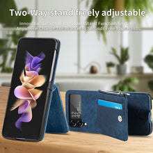 Load image into Gallery viewer, Wallet Case For Samsung Galaxy Z Flip4 Flip3 with Detachable Card Slot Kickstand Zipper - GiftJupiter

