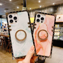 Load image into Gallery viewer, 2021 Luxury Brand Marble Glitter Square Case For iPhone 12 Pro Max Mini 11 XS XR 7 8 Plus SE 2020
