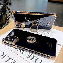 Load image into Gallery viewer, Luxury Electroplated Gold Plating Glitter Case with Ring Holder For iPhone 12Pro MAX 11 Pro XS MAX XR 7 8 Plus - VooChoice
