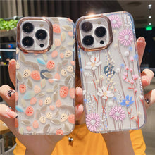 Load image into Gallery viewer, 2021 Fashion Flower Pattern Gold Plating iPhone Case
