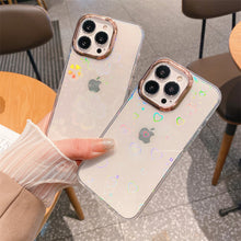 Load image into Gallery viewer, 2021 Transparent Laser Four-Leaf Clover Love Pattern iPhone Case
