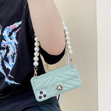 Load image into Gallery viewer, 2021 Luxury Brand Leather Pearl Bracelet Case For iPhone
