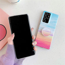 Load image into Gallery viewer, 2021  Fashion Epoxy Marble Ring Bracket Case For Samsung
