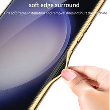 Load image into Gallery viewer, Weaved Pattern Electroplated PU Leather Mobile Phone Case For Samsung Galaxy S23 Ultra Plus
