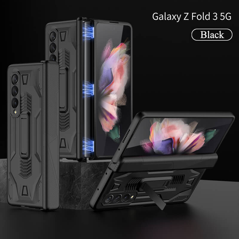 2022 Magnetic Armor All-included Hinge Holder Case For Samsung Galaxy Z Fold 3 5G