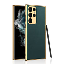 Load image into Gallery viewer, 2022 Luxury Leather Camera All-inclusive Electroplating Process Cover For Sumsang Galaxy S22 S21 Ultra Plus
