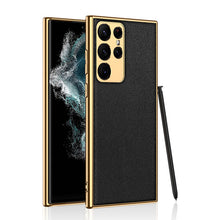 Load image into Gallery viewer, 2022 Luxury Leather Camera All-inclusive Electroplating Process Cover For Sumsang Galaxy S22 S21 Ultra Plus
