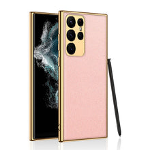 Load image into Gallery viewer, 2022 Luxury Leather Camera All-inclusive Electroplating Process Cover For Sumsang Galaxy S22 S21 Ultra Plus
