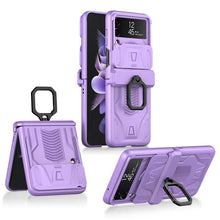 Load image into Gallery viewer, Magnetic Armor Ring Holder Case For Samsung Galaxy Z Flip 3 5G With Lens Protection Cap
