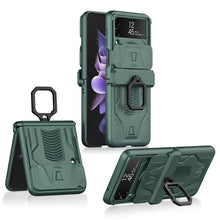 Load image into Gallery viewer, Magnetic Armor Ring Holder Case For Samsung Galaxy Z Flip 3 5G With Lens Protection Cap
