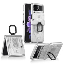 Load image into Gallery viewer, Magnetic Armor Ring Holder Case For Samsung Galaxy Z Flip 3 5G With Lens Protection Cap
