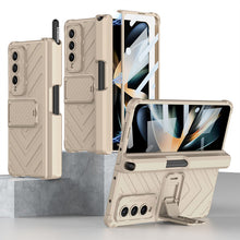 Load image into Gallery viewer, Magnetic Mech S Pen Slot Hinge Holder All-included Phone Cover For Samsung Galaxy Z Fold4 5G With Back Screen Glass Protector
