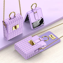 Load image into Gallery viewer, Luxury Leather Mini Phone Bag with Gold Chain For Samsung Galaxy Z Flip4 Flip3 5G - mycasety2023 Mycasety
