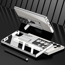 Load image into Gallery viewer, Magnetic Bracket Electroplated Soft Clear Phone Case For Samsung Galaxy S23 S22 Ultra Plus
