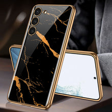 Load image into Gallery viewer, Luxury Plating Anti-knock Protection Tempered Glass Case For Samsung Galaxy S21 S22 S23 Plus Ultra
