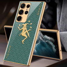 Load image into Gallery viewer, Poker Pattern Electroplated Glass Phone Case For iPhone
