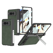 Load image into Gallery viewer, Magnetic Folding Hinge All-inclusive Leather Case With Tempered Film For Google Pixel Fold With Damped folding Bracket
