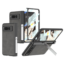Load image into Gallery viewer, Magnetic Folding Hinge All-inclusive Leather Case With Tempered Film For Google Pixel Fold With Damped folding Bracket
