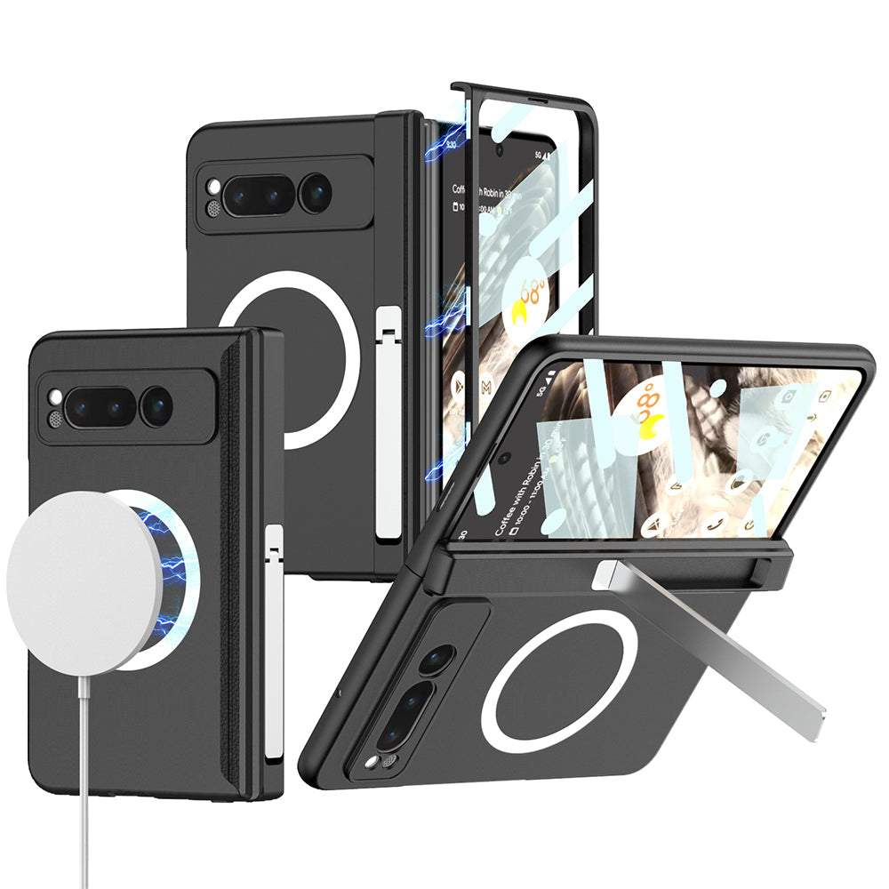 Magnetic Magsafe All-inclusive Invisible Bracket Phone Case For Google Pixel Fold With Back Screen Protector