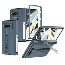 Load image into Gallery viewer, Magnetic Folding All-inclusive Leather Wristband Case With Tempered Film For Google Pixel Fold With Damped Folding Bracket
