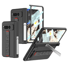 Load image into Gallery viewer, Magnetic Folding All-inclusive Leather Wristband Case With Tempered Film For Google Pixel Fold With Damped Folding Bracket
