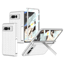 Load image into Gallery viewer, Magnetic All-inclusive Woven Pattern Case With Tempered Film For Google Pixel Fold With Damped Folding Bracket
