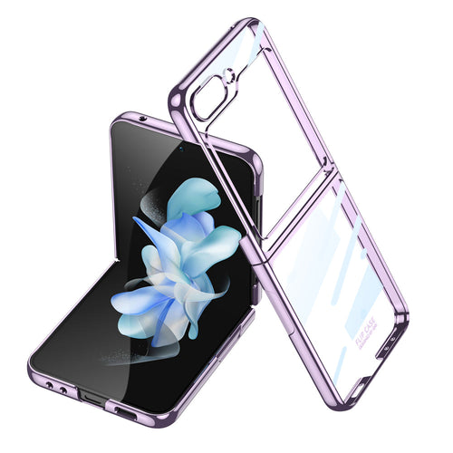 Electroplating Transparent Protective Phone Case For Samsung Galaxy Z Flip5 Flip4 Flip3 - mycasety2023 Mycasety