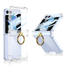 Load image into Gallery viewer, Soft Clear Airbag Ring Hinge Phone Case For Samsung Galaxy Z Flip5 Flip4 Flip3 - mycasety2023 Mycasety
