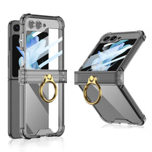 Load image into Gallery viewer, Soft Clear Airbag Ring Hinge Phone Case For Samsung Galaxy Z Flip5 Flip4 Flip3 - mycasety2023 Mycasety
