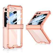 Load image into Gallery viewer, Soft Clear Airbag Ring Hinge Phone Case For Samsung Galaxy Z Flip5 Flip4 Flip3 - mycasety2023 Mycasety

