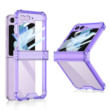 Load image into Gallery viewer, Soft Clear Airbag Ring Hinge Phone Case For Samsung Galaxy Z Flip5 Flip4 Flip3 - mycasety2023 Mycasety
