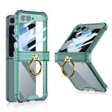 Load image into Gallery viewer, Soft Clear Airbag Ring Hinge Phone Case For Samsung Galaxy Z Flip5 Flip4 Flip3 - mycasety2023 Mycasety
