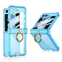 Load image into Gallery viewer, Soft Clear Airbag Ring Hinge Phone Case For Samsung Galaxy Z Flip5 Flip4 Flip3 - mycasety2023 Mycasety
