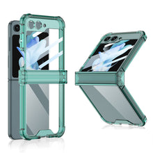 Load image into Gallery viewer, Soft Clear Airbag Ring Hinge Phone Case For Samsung Galaxy Z Flip5 Flip4 Flip3 - mycasety2023 Mycasety

