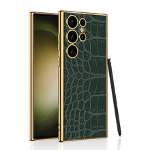 Load image into Gallery viewer, Luxury Leather Electroplated Protective Phone Case For Samsung Galaxy S24 S23 Ultra Plus
