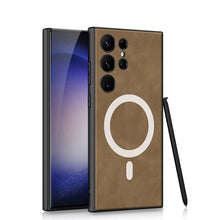 Load image into Gallery viewer, Magnetic Magsafe Leather Phone Case For Samsung Galaxy S24 S23 Ultra Plus
