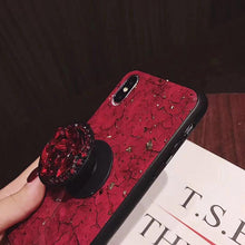 Load image into Gallery viewer, Hair Ball Airbag Bracket Diamond iPhone Case
