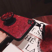 Load image into Gallery viewer, Hair Ball Airbag Bracket Diamond iPhone Case
